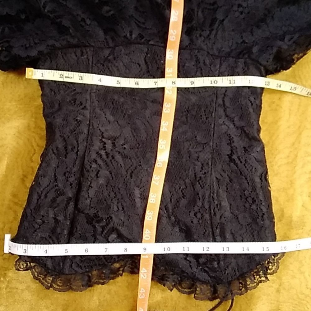 Vintage Black Lace Dress Size S Approximately No Tag - Picture 8 of 11